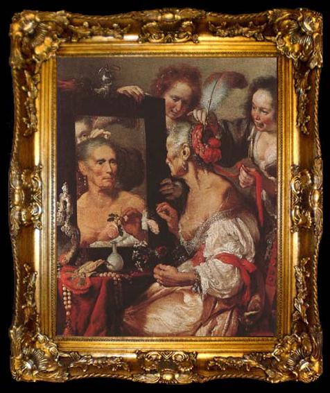 framed  Bernardo Strozzi Vanitas Allegory (mk08), ta009-2